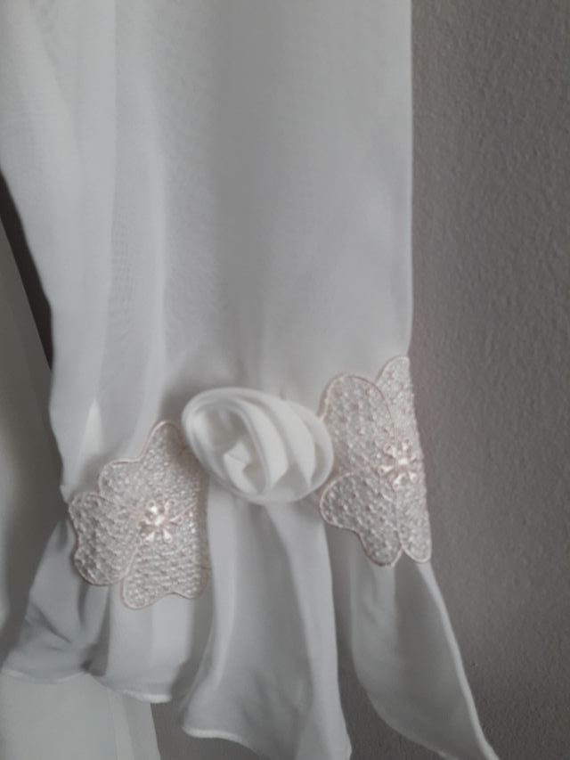 Camisón y bata gasa blanco 