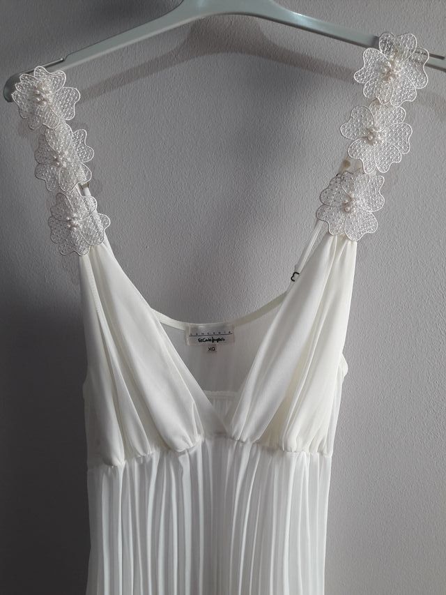 Camisón y bata gasa blanco 