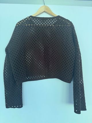 Chaqueta Massimo Dutti Crochet Marrón
