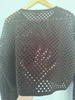Chaqueta Massimo Dutti Crochet Marrón