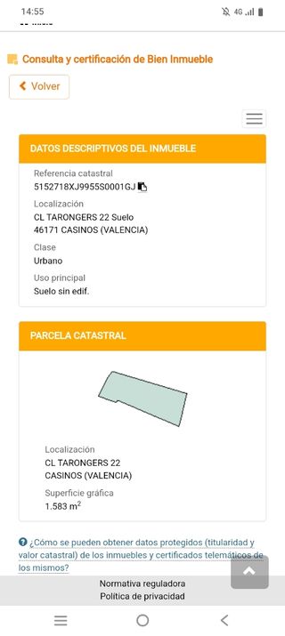 Terreno Urbano en Casinos (Valencia)