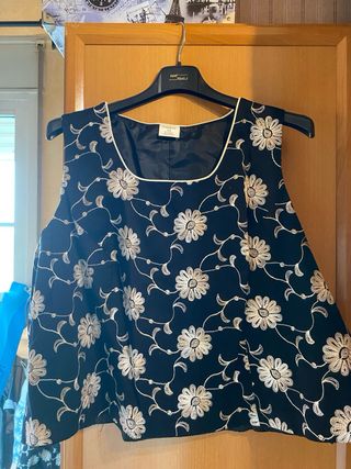 Traje 3 piezas negro y blanco T.52 