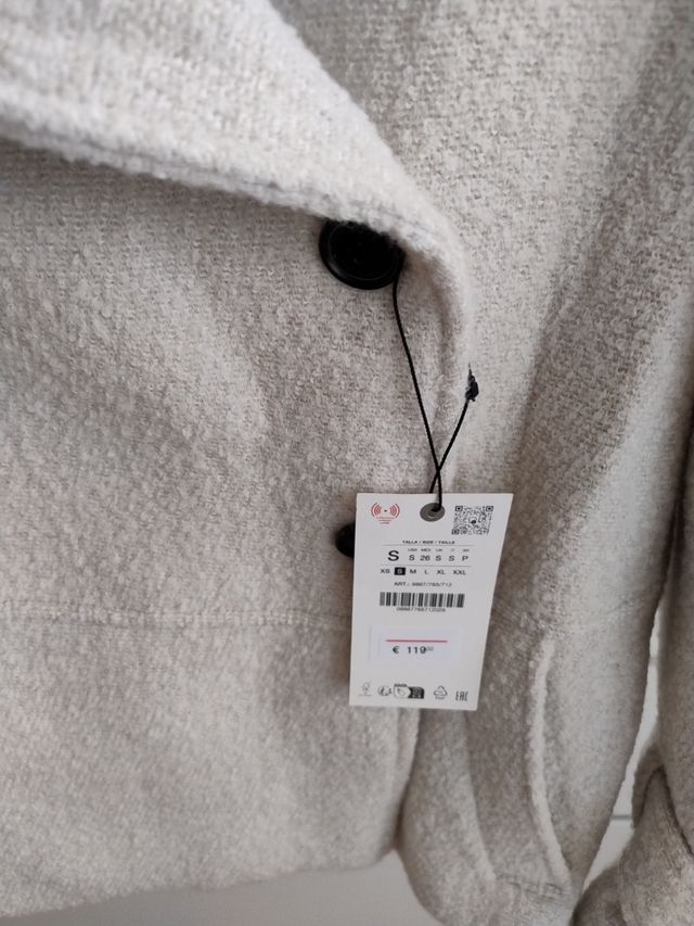 Chaqueta Zara Lana Beige Talla S