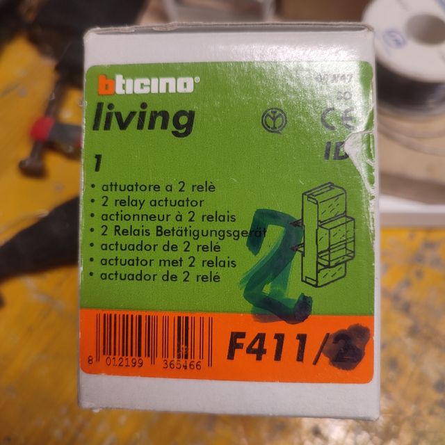 Attuatore 2 relè Bticino F411/2 SCS