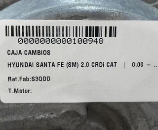 Caja de cambios hyundai 100948 s3qdd santa fe (sm)