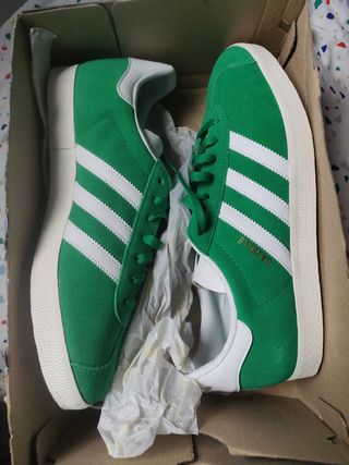 Adidas Gazelle Verde y Blanco Talla 46 2/3