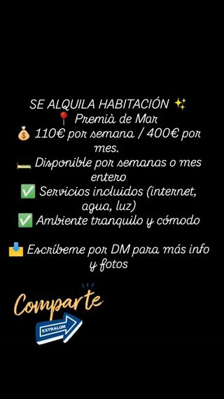Habitación en Premià de Mar