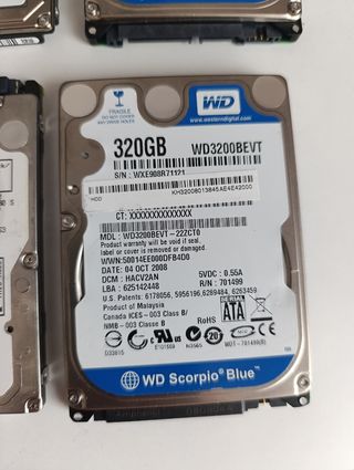 Lote 6 discos duros 2,5 WD, Hitachi, HGST