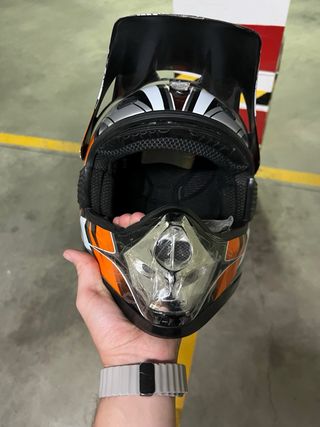 Casco Moto Cross Enduro Naranja