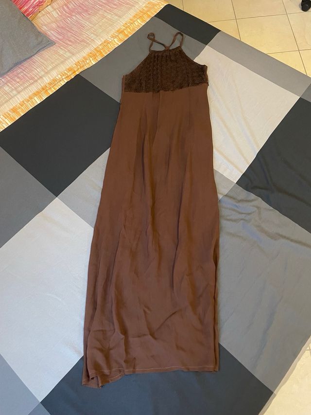 Vestito lungo marrone scuro