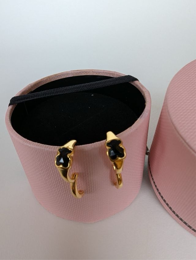 Pendientes Tous Oso Negro y Dorado sin caja
