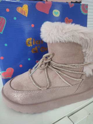 Stivaletti Giardino D'Oro rosa glitter n.36