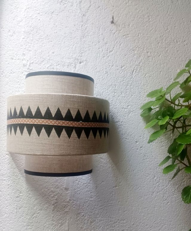 Aplique de pared Lámpara de pared beige y negra de