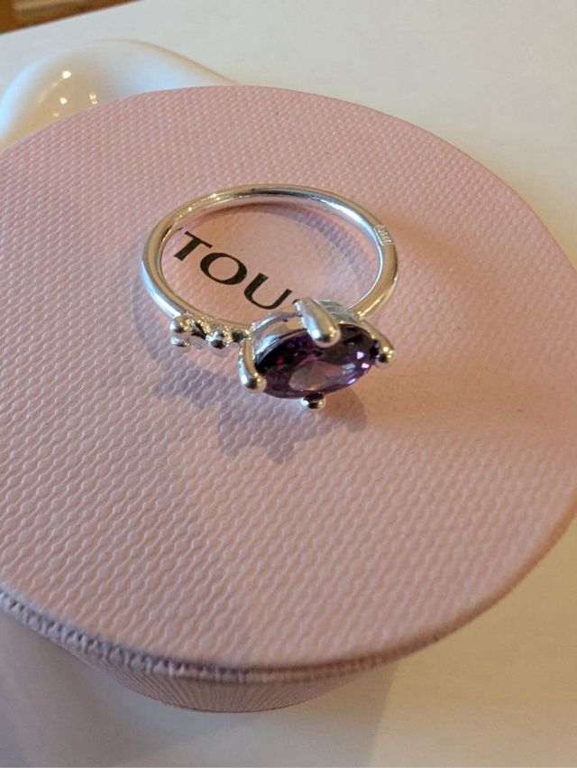 Anillo Plata con Piedra Morada