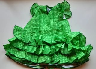 Traje de flamenca verde lunares