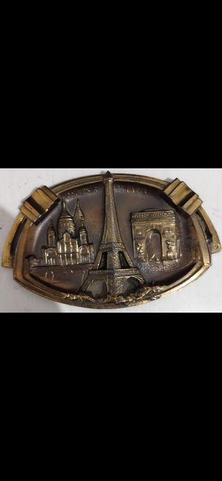 Cenicero Bronce Souvenir París Antiguo 1920