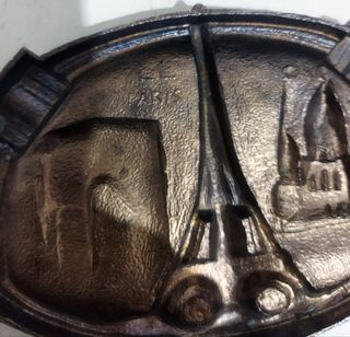 Cenicero Bronce Souvenir París Antiguo 1920