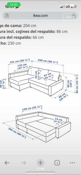 Divano letto IKEA FRIHETEN grigio scuro. 