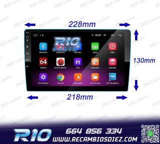 RADIO 9" GPS ANDROID 13 QUAD CORE 64GB ROM