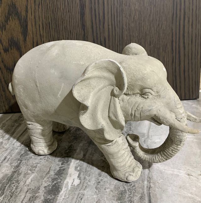 Elefante Decoración Piedra Beige