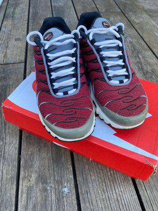 Nike TN Air Max Plus grises y rojas