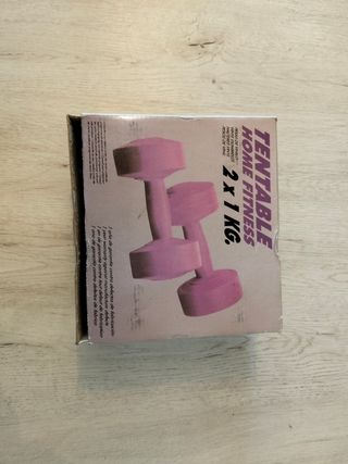 Juego 2 Pesas 1kg Vinilo Rosa