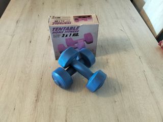 Juego 2 Pesas 1kg Vinilo Rosa