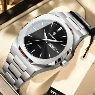 Reloj Poedagar Lujo Hombre Cuarzo Azul Plata