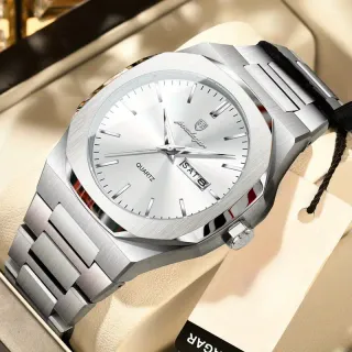 Reloj Poedagar Lujo Hombre Cuarzo Azul Plata