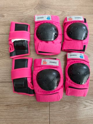 Protecciones patines Oxelo niño rosa