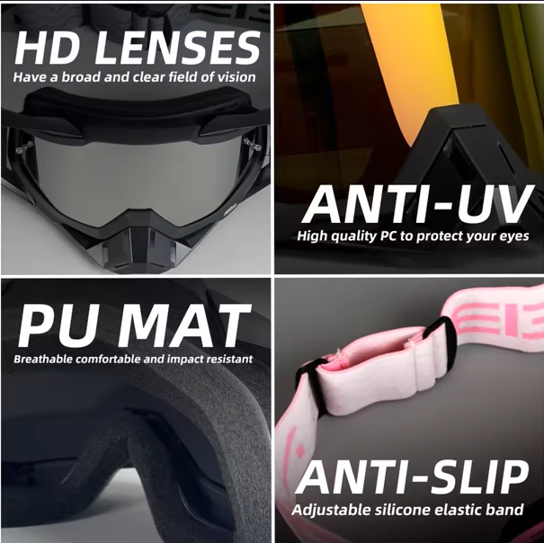 Gafas Motocross AntiUV  NAFEIB Negro