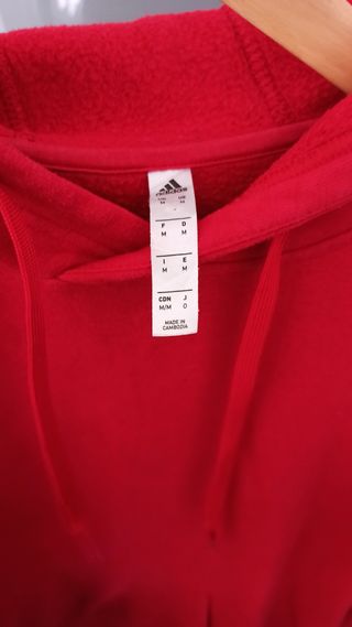 Sudadera Adidas Roja con Capucha