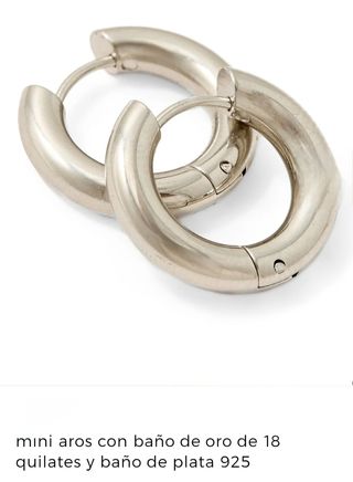 Mini aros bañados en oro 18k y plata 925