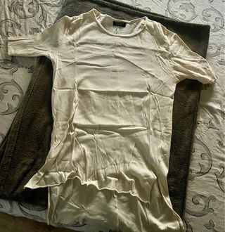 Camiseta Zara Hombre Crema Talla S