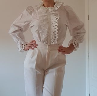 Camisa Victoriana Romántica Vintage Blanca
