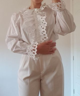 Camisa Victoriana Romántica Vintage Blanca