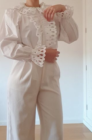Camisa Victoriana Romántica Vintage Blanca