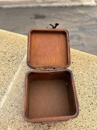Scatola vintage in legno porta oggetti