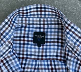 Camisa James Pringle cuadros azul y marrón