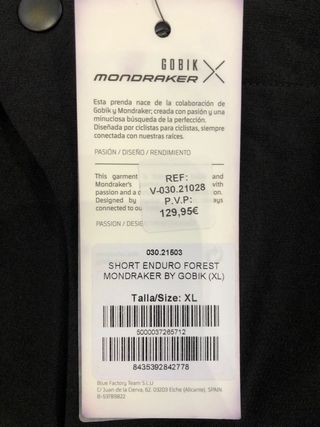 Shorts Enduro Gobik T-XL Negro