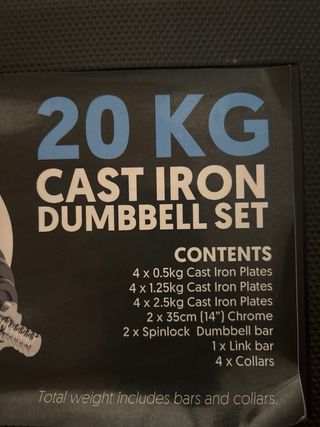 Juego de 2 pesas 20KG adaptable para barra grande 