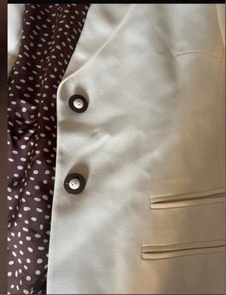 Completo tailleur donna beige e marrone