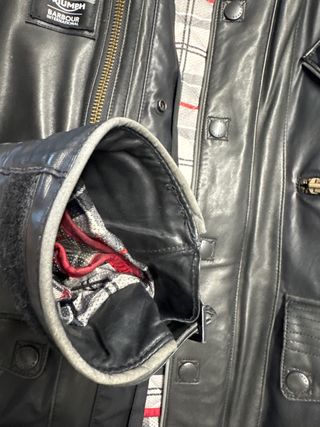 Chaqueta Moto Barbour Triumph marrón oscura 