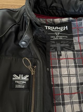 Chaqueta Moto Barbour Triumph marrón oscura 