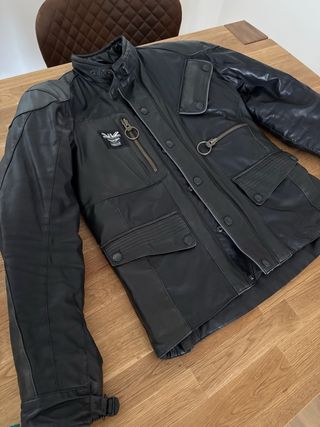Chaqueta Moto Barbour Triumph marrón oscura 