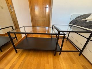 Mesa centro IKEA VITTSJÖ cristal y metal