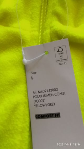 Forro Polar Amarillo y Gris