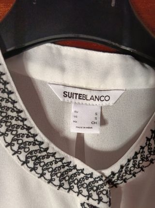 Blusa blanca bordada mujer