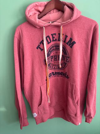 Sudadera coral con estampado TT DENIM