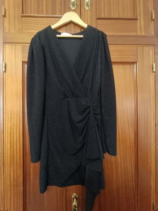 Vestido fiesta brillo negro Talla S